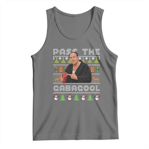 Christmas Pass The Gabagool Tank Top Retro TV Show Funny Ugly Xmas TS10 Black Heather Print Your Wear