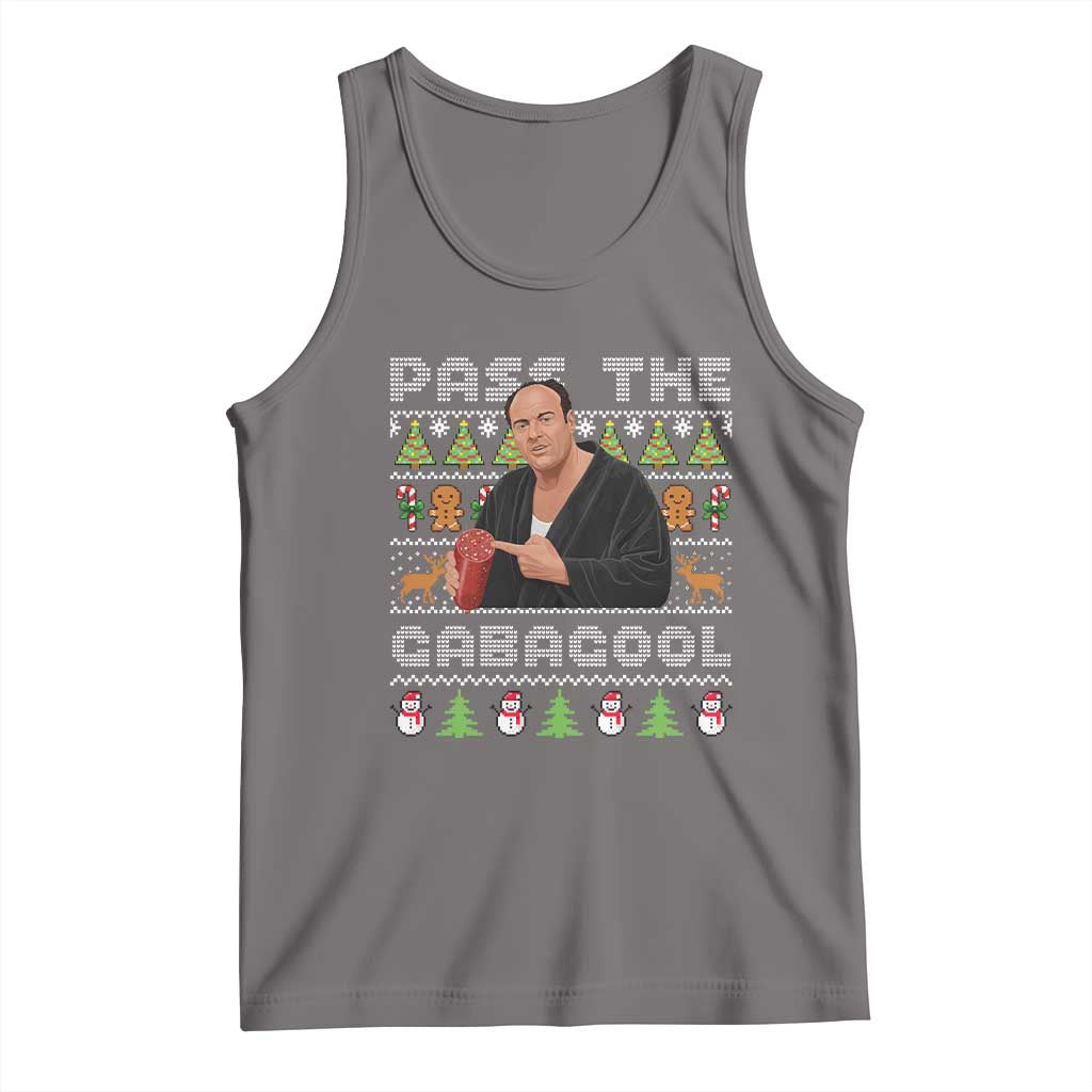 Christmas Pass The Gabagool Tank Top Retro TV Show Funny Ugly Xmas TS10 Deep Heather Print Your Wear