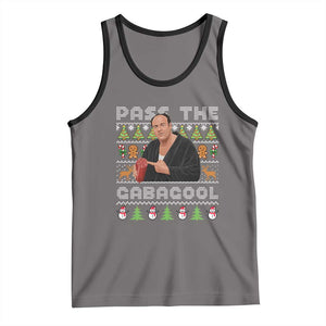 Christmas Pass The Gabagool Tank Top Retro TV Show Funny Ugly Xmas TS10 Deep Heather Black Print Your Wear