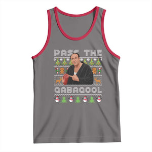 Christmas Pass The Gabagool Tank Top Retro TV Show Funny Ugly Xmas TS10 Deep Heather Red Print Your Wear