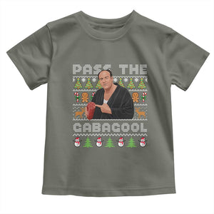 Christmas Pass The Gabagool Toddler T Shirt Retro TV Show Funny Ugly Xmas TS10 Military Green Print Your Wear