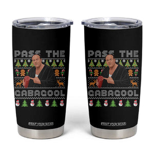 Christmas Pass The Gabagool Tumbler Cup Retro TV Show Funny Ugly Xmas TS10 Black Print Your Wear
