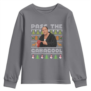 Christmas Pass The Gabagool Youth Sweatshirt Retro TV Show Funny Ugly Xmas TS10 Charcoal Print Your Wear