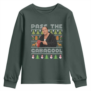 Christmas Pass The Gabagool Youth Sweatshirt Retro TV Show Funny Ugly Xmas TS10 Dark Forest Green Print Your Wear