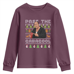 Christmas Pass The Gabagool Youth Sweatshirt Retro TV Show Funny Ugly Xmas TS10 Maroon Print Your Wear