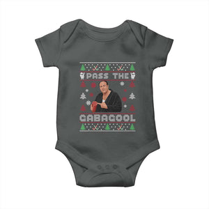 Pass The Gabagool Ugly Christmas Baby Onesie Retro TV Show Funny TS10 Dark Heather Print Your Wear