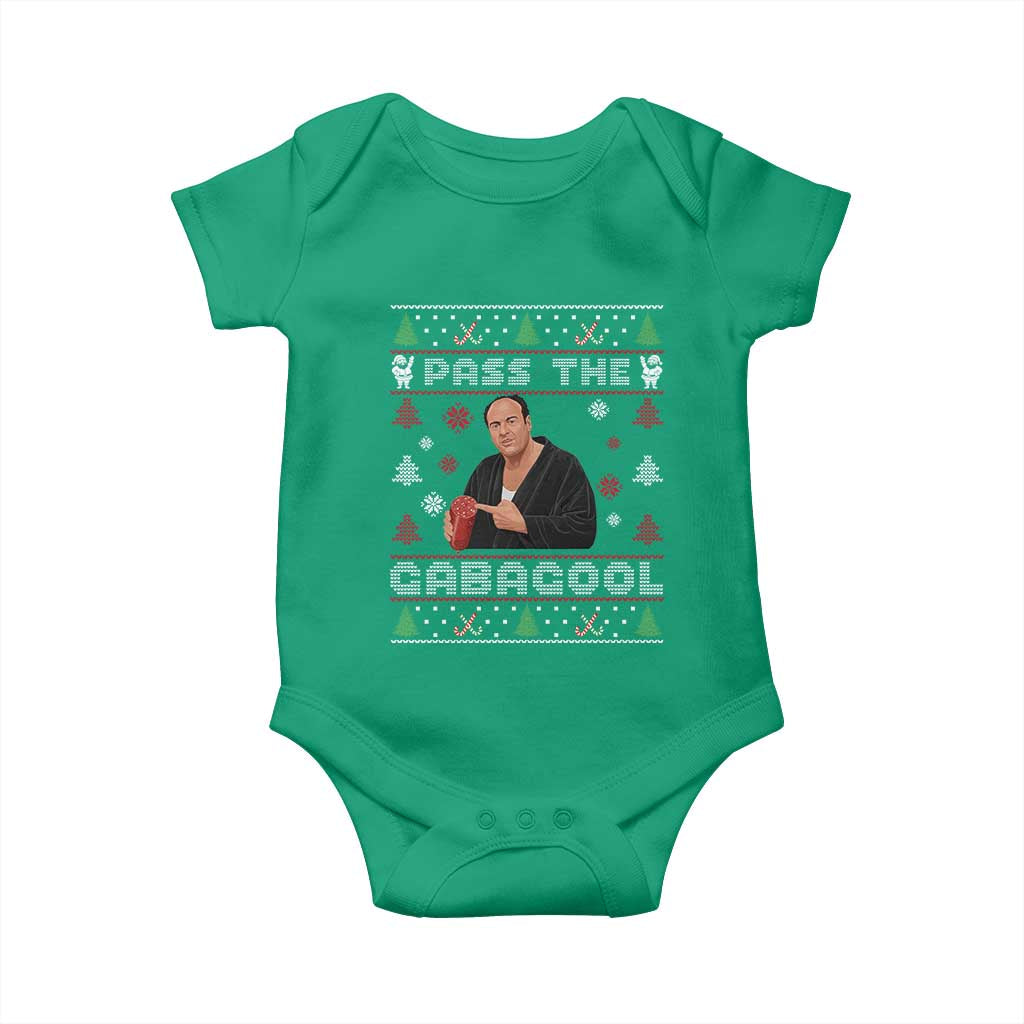 Pass The Gabagool Ugly Christmas Baby Onesie Retro TV Show Funny TS10 Irish Green Print Your Wear