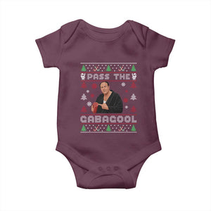 Pass The Gabagool Ugly Christmas Baby Onesie Retro TV Show Funny TS10 Maroon Print Your Wear