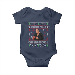 Pass The Gabagool Ugly Christmas Baby Onesie Retro TV Show Funny TS10 Navy Print Your Wear
