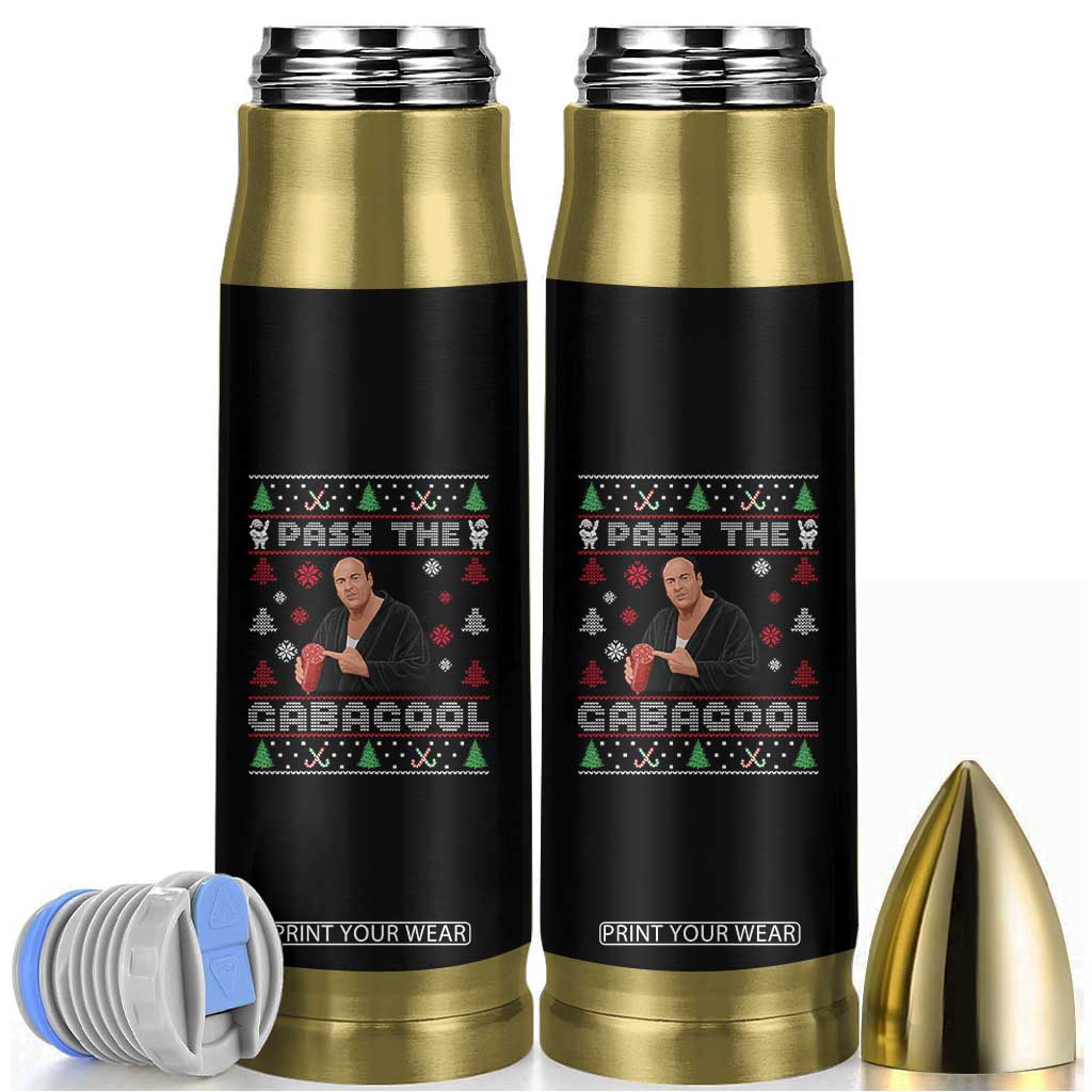 Pass The Gabagool Ugly Christmas Bullet Tumbler Retro TV Show Funny TS10 Black Print Your Wear