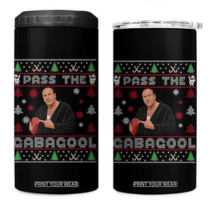 Pass The Gabagool Ugly Christmas 4 in 1 Can Cooler Tumbler Retro TV Show Funny TS10 One Size: 16 oz Black Print Your Wear