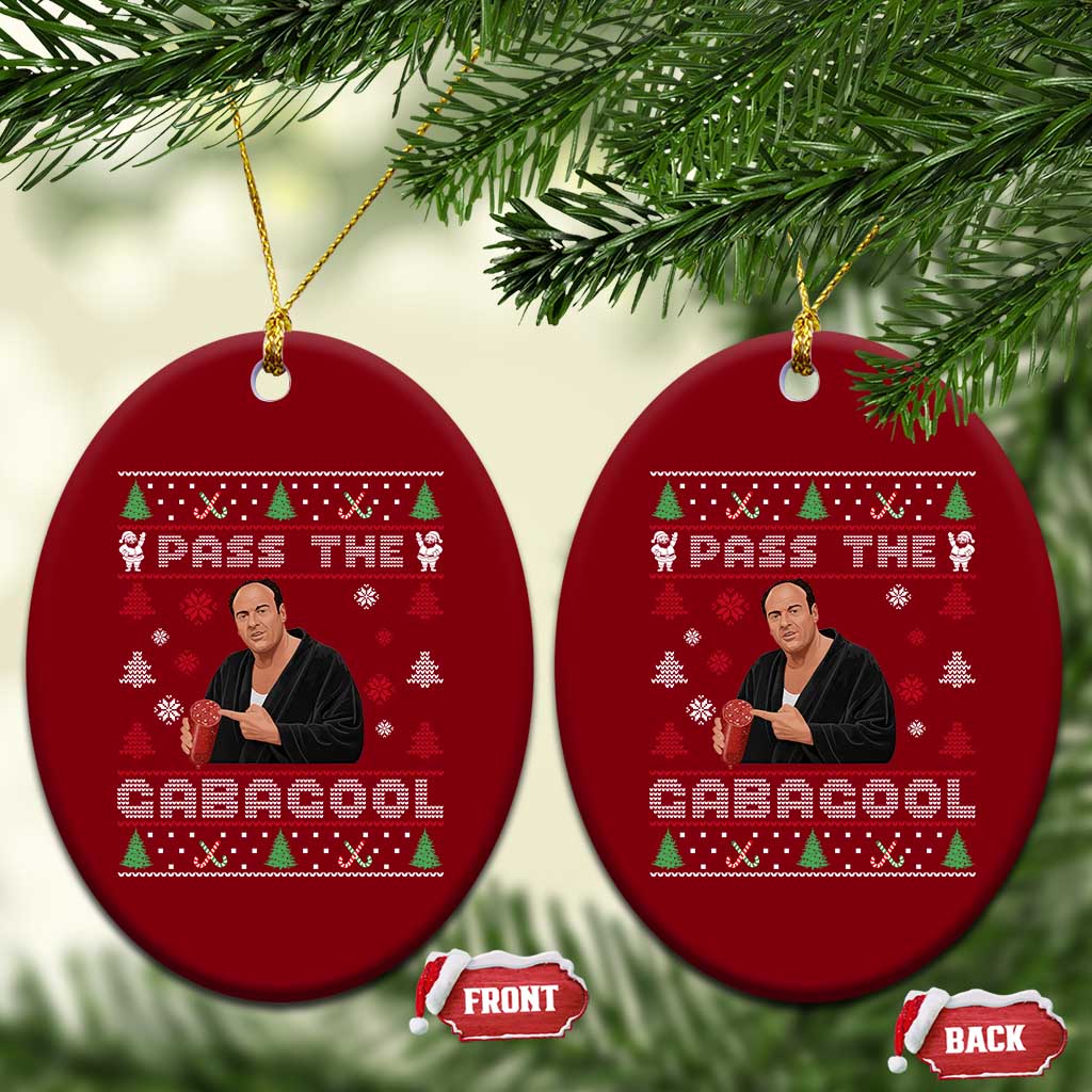 Pass The Gabagool Ugly Christmas Ceramic Ornament Retro TV Show Funny TS10 Print Your Wear