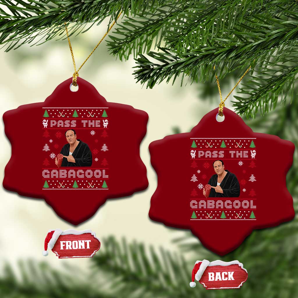 Pass The Gabagool Ugly Christmas Ceramic Ornament Retro TV Show Funny TS10 Print Your Wear