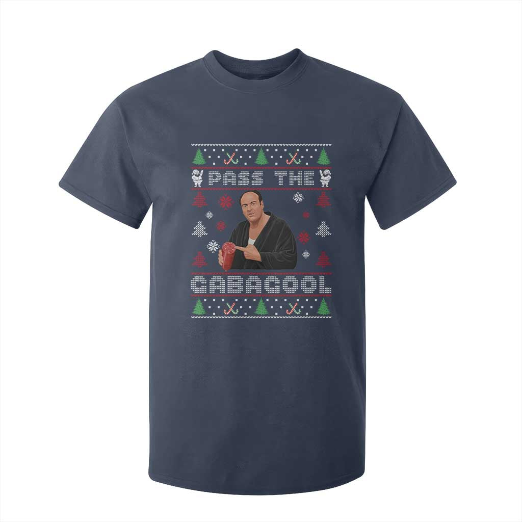 Pass The Gabagool Ugly Christmas T Shirt For Kid Retro TV Show Funny TS10 Navy Print Your Wear