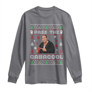 Pass The Gabagool Ugly Christmas Long Sleeve Shirt Retro TV Show Funny TS10 Charcoal Print Your Wear