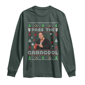 Pass The Gabagool Ugly Christmas Long Sleeve Shirt Retro TV Show Funny TS10 Dark Forest Green Print Your Wear