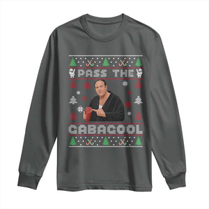Pass The Gabagool Ugly Christmas Long Sleeve Shirt Retro TV Show Funny TS10 Dark Heather Print Your Wear