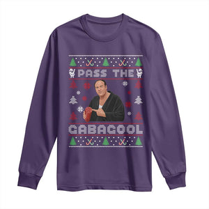 Pass The Gabagool Ugly Christmas Long Sleeve Shirt Retro TV Show Funny TS10 Purple Print Your Wear