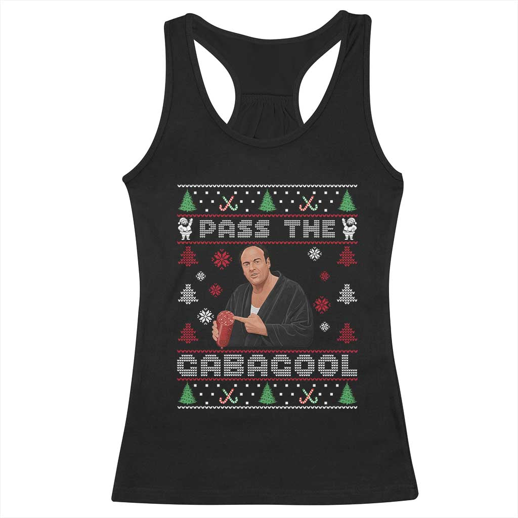Pass The Gabagool Ugly Christmas Racerback Tank Top Retro TV Show Funny TS10 Black Print Your Wear