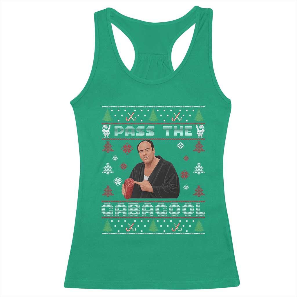 Pass The Gabagool Ugly Christmas Racerback Tank Top Retro TV Show Funny TS10 Irish Green Print Your Wear