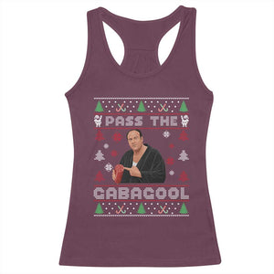 Pass The Gabagool Ugly Christmas Racerback Tank Top Retro TV Show Funny TS10 Maroon Print Your Wear