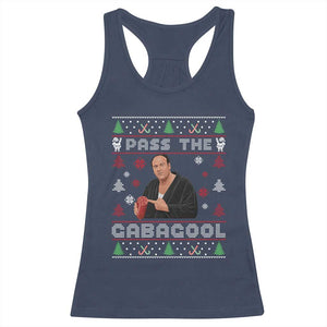 Pass The Gabagool Ugly Christmas Racerback Tank Top Retro TV Show Funny TS10 Navy Print Your Wear