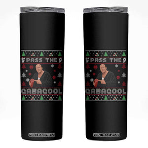 Pass The Gabagool Ugly Christmas Skinny Tumbler Retro TV Show Funny TS10 Black Print Your Wear