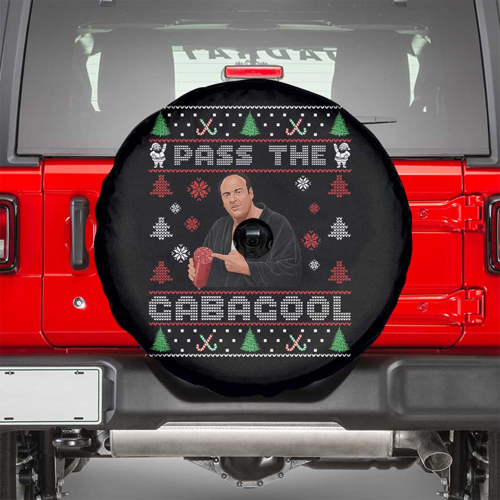 Pass The Gabagool Ugly Christmas Spare Tire Cover Retro TV Show Funny TS10 Black Print Your Wear