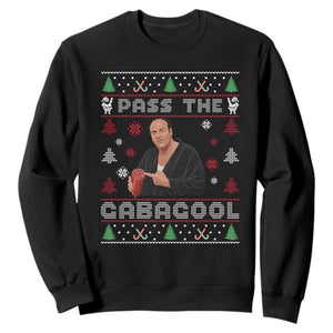 Pass The Gabagool Ugly Christmas Sweatshirt Retro TV Show Funny TS10 Black Print Your Wear