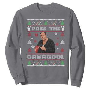 Pass The Gabagool Ugly Christmas Sweatshirt Retro TV Show Funny TS10 Charcoal Print Your Wear