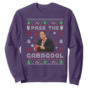 Pass The Gabagool Ugly Christmas Sweatshirt Retro TV Show Funny TS10 Purple Print Your Wear