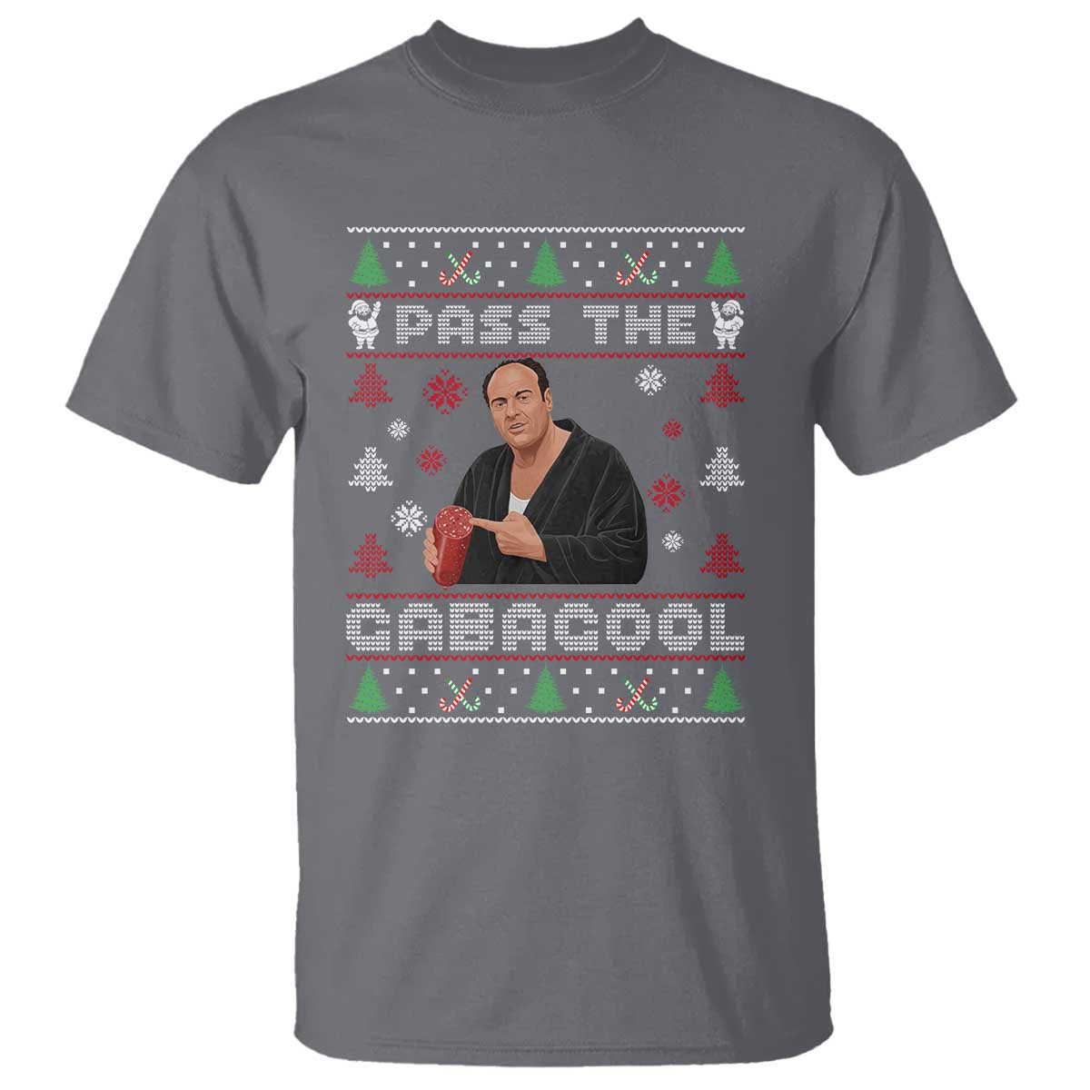 Pass The Gabagool Ugly Christmas T Shirt Retro TV Show Funny TS10 Charcoal Print Your Wear