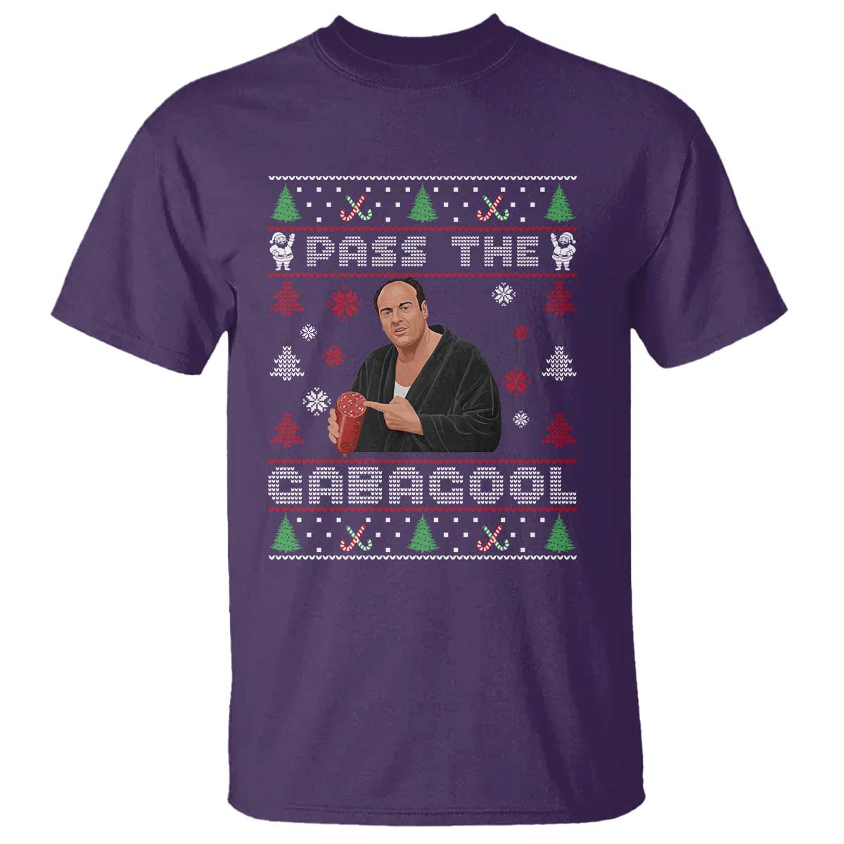 Pass The Gabagool Ugly Christmas T Shirt Retro TV Show Funny TS10 Purple Print Your Wear