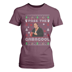 Pass The Gabagool Ugly Christmas T Shirt For Women Retro TV Show Funny TS10 Maroon Print Your Wear