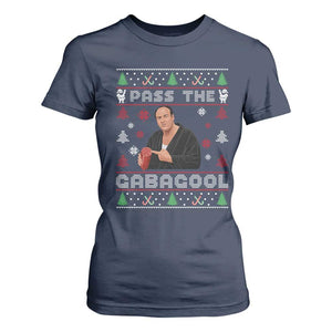 Pass The Gabagool Ugly Christmas T Shirt For Women Retro TV Show Funny TS10 Navy Print Your Wear