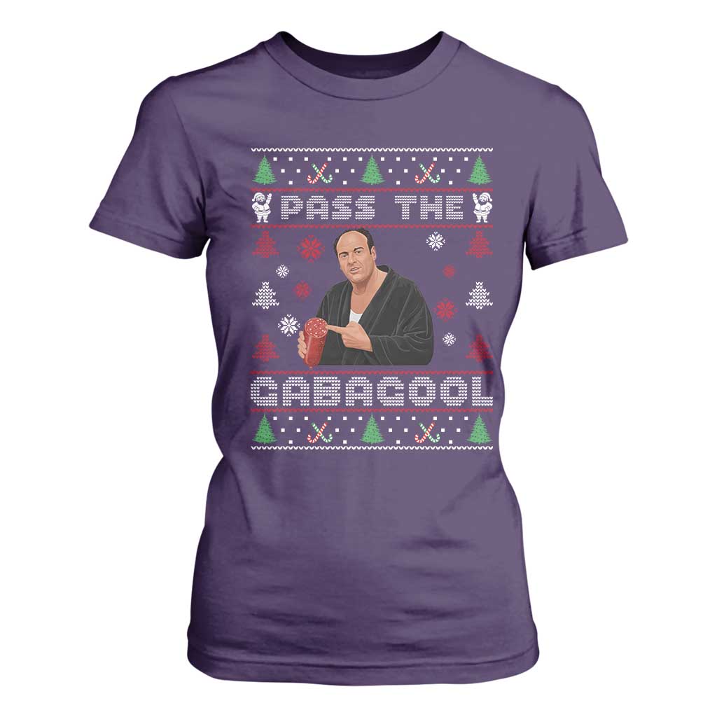 Pass The Gabagool Ugly Christmas T Shirt For Women Retro TV Show Funny TS10 Purple Print Your Wear