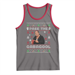 Pass The Gabagool Ugly Christmas Tank Top Retro TV Show Funny TS10 Deep Heather Red Print Your Wear