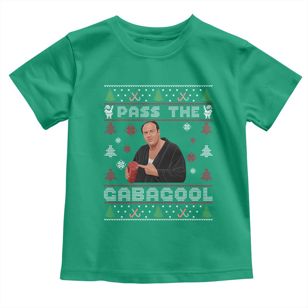 Pass The Gabagool Ugly Christmas Toddler T Shirt Retro TV Show Funny TS10 Irish Green Print Your Wear