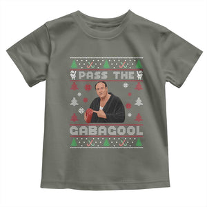 Pass The Gabagool Ugly Christmas Toddler T Shirt Retro TV Show Funny TS10 Military Green Print Your Wear