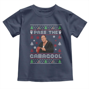 Pass The Gabagool Ugly Christmas Toddler T Shirt Retro TV Show Funny TS10 Navy Print Your Wear