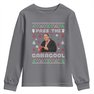 Pass The Gabagool Ugly Christmas Youth Sweatshirt Retro TV Show Funny TS10 Charcoal Print Your Wear