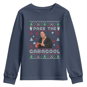 Pass The Gabagool Ugly Christmas Youth Sweatshirt Retro TV Show Funny TS10 Navy Print Your Wear