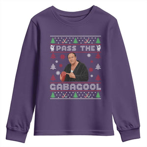 Pass The Gabagool Ugly Christmas Youth Sweatshirt Retro TV Show Funny TS10 Purple Print Your Wear
