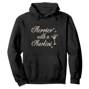 Merrier With a Martini Christmas Hoodie TS10 Black Print Your Wear