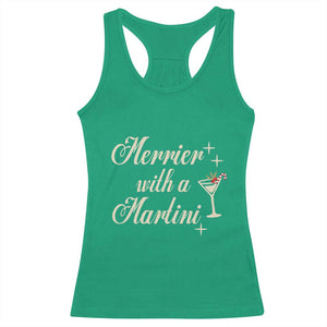 Merrier With a Martini Christmas Racerback Tank Top TS10 Irish Green Print Your Wear