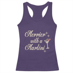 Merrier With a Martini Christmas Racerback Tank Top TS10 Purple Print Your Wear