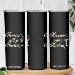 Merrier With a Martini Christmas Skinny Tumbler TS10 Print Your Wear