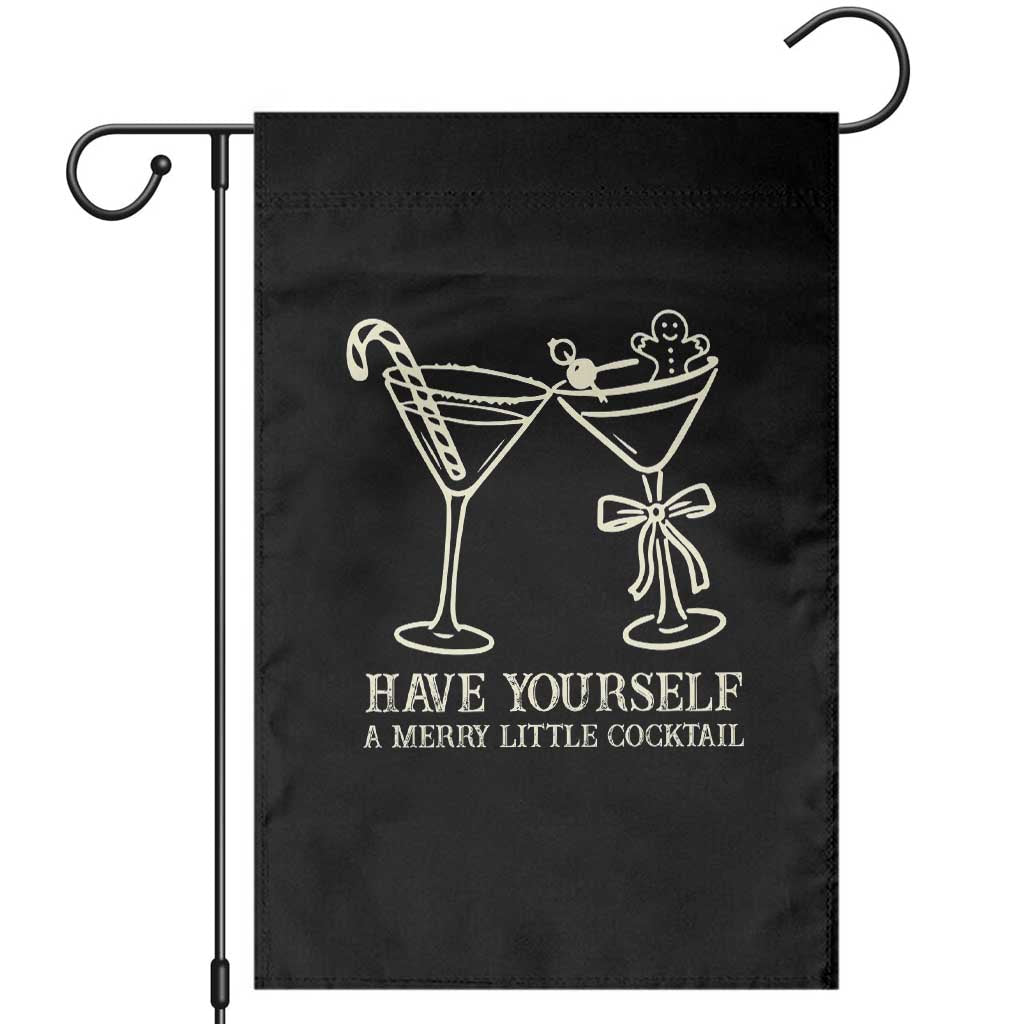 Christmas Cocktail Garden Flag Merry Little Cocktail Espresso Martini TS10 Black Print Your Wear