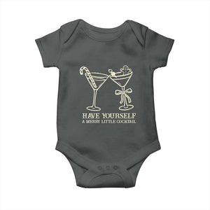 Christmas Cocktail Baby Onesie Merry Little Cocktail Espresso Martini TS10 Dark Heather Print Your Wear
