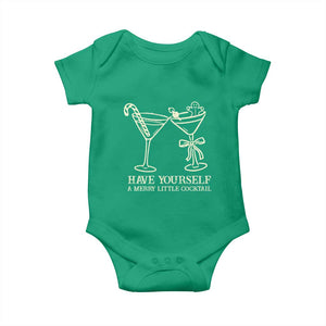 Christmas Cocktail Baby Onesie Merry Little Cocktail Espresso Martini TS10 Irish Green Print Your Wear